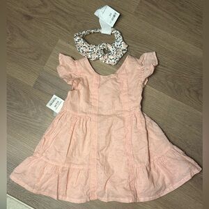 Pink Ruffled Kids Dress with Headband